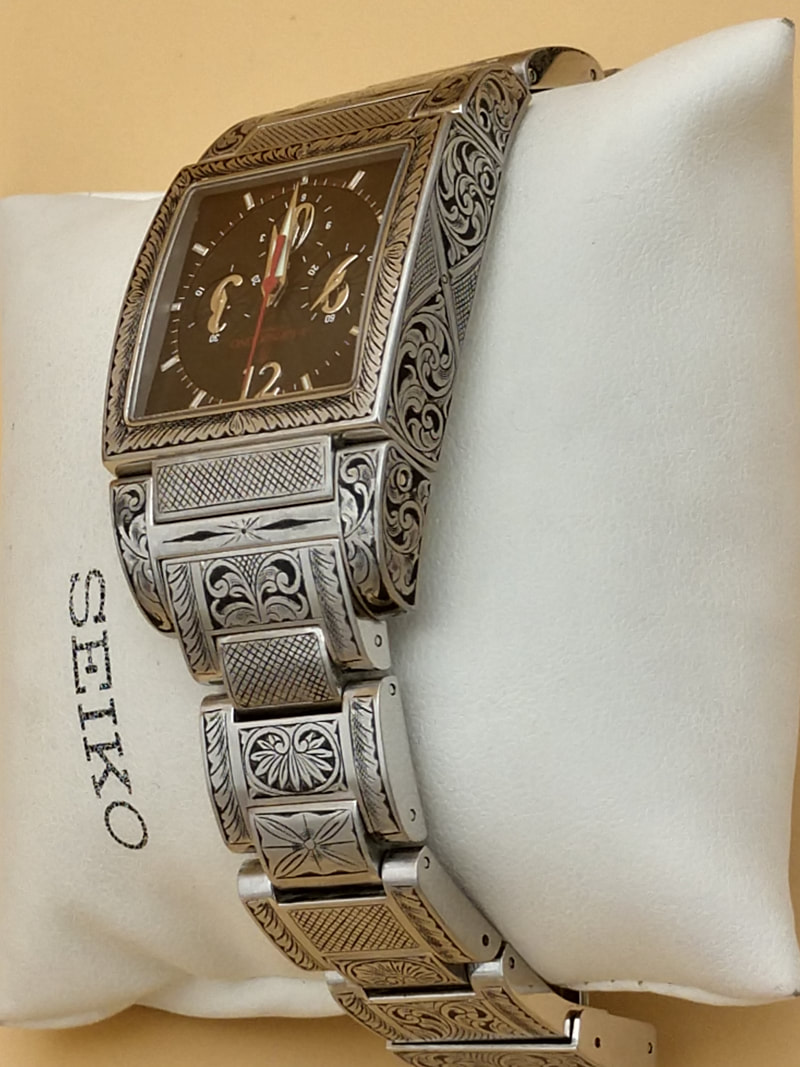 Luxury watch hand engraved sell David Wade Harris 